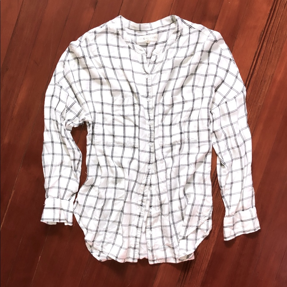 Lou & Grey Soft Flannel White Checkered